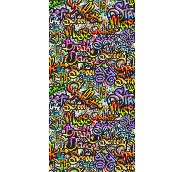 Store enrouleur chambre ado texte graffiti mural - TenStickers