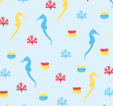 Store enrouleur chambre ado hippocampe et corail - TenStickers