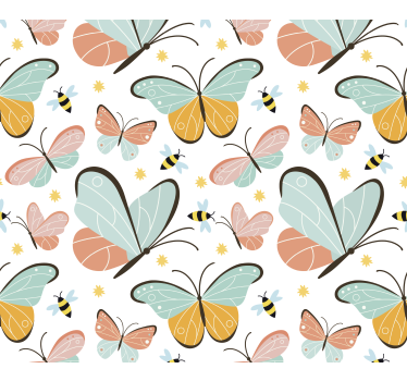 Store enrouleur chambre ado papillons et abeilles - TenStickers