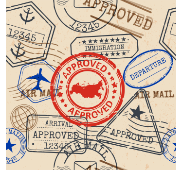 Store enrouleur chambre ado timbres de voyage - TenStickers