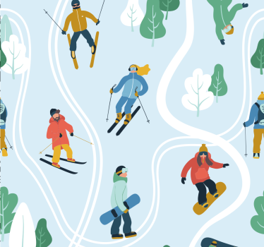 Store enrouleur chambre ado ski bleu - TenStickers