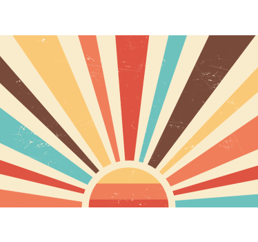 Store enrouleur salon coucher de soleil vintage abstrait - TenStickers