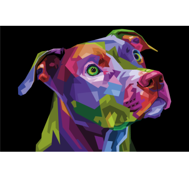 Store enrouleur salon chiens pitbull multicolore - TenStickers