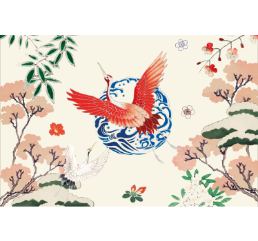 Store enrouleur salon style chinoiserie - TenStickers