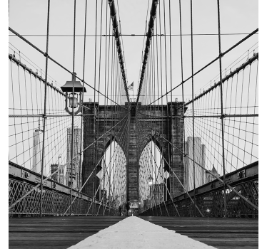 Store enrouleur salon pont de brooklyn noir et blanc - TenStickers