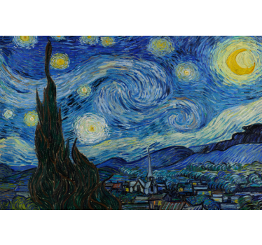 Store enrouleur salon nuit étoilée de van gogh - TenStickers