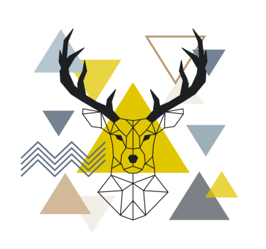 Store enrouleur salon cerf géométrique - TenStickers