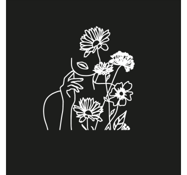 Store enrouleur salon femme et tournesols minimaliste - TenStickers
