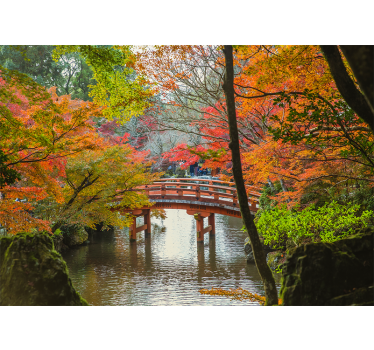 Store enrouleur salon forêt jardin japonais - TenStickers
