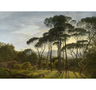 Store enrouleur salon paysage forestier italien - TenStickers