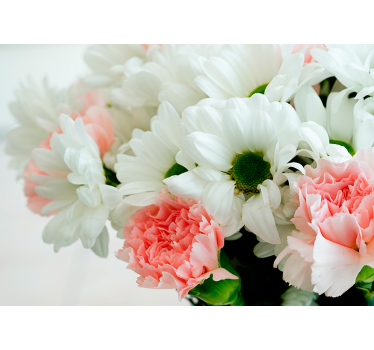 Store enrouleur salon bouquet blanc magnifique - TenStickers