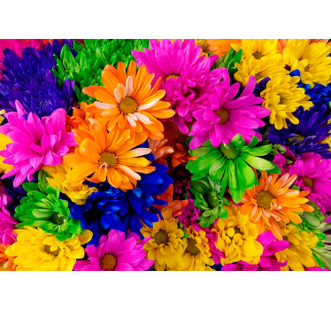 Store enrouleur salon chrysanthème coloré - TenStickers