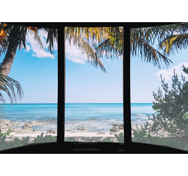 Store enrouleur salon paysage marin 3d fenêtre - TenStickers