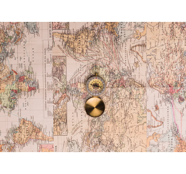 Store enrouleur salon mappemonde vintage - TenStickers