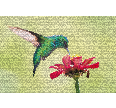 Store enrouleur salon mosaïque d'oiseaux colorés - TenStickers