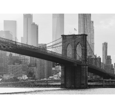 Store enrouleur salon image pont de brooklyn noir et blanc - TenStickers