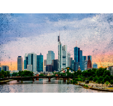 Store enrouleur salon skyline de francfort - TenStickers