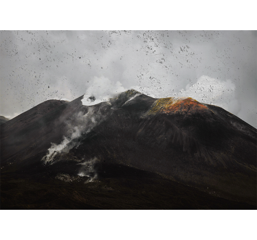 Store enrouleur salon paysage brumeux de l'etna - TenStickers