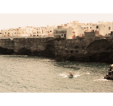 Store enrouleur salon paysage marin de polignano - TenStickers