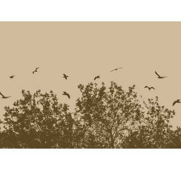 Store enrouleur salon fleurs de printemps et oiseaux - TenStickers