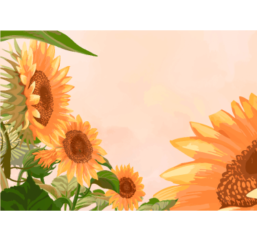 Store enrouleur salon tournesols peints - TenStickers