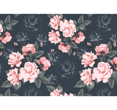 Store enrouleur salon roses blanches et roses vintage - TenStickers