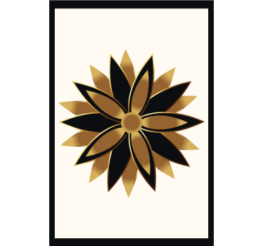 Store enrouleur salon fleurs dorées - TenStickers