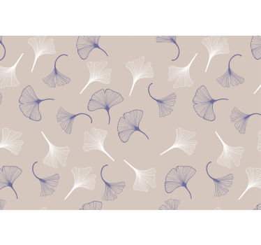 Store enrouleur salon feuilles de ginkgo crème - TenStickers