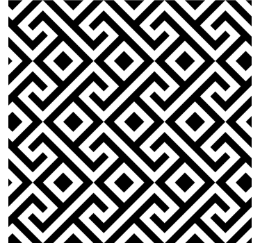 Store enrouleur salon motif géométrique noir et blanc - TenStickers
