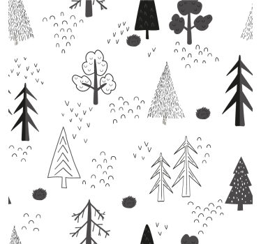 Store enrouleur salon arbres minimalistes blancs nordiques - TenStickers