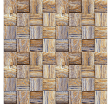 Store enrouleur salon imitation mosaïque bois 80's - TenStickers