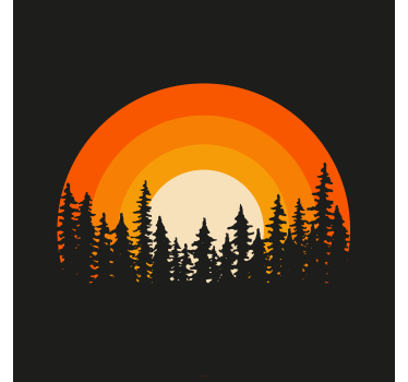 Store enrouleur salon lever de soleil en forêt sombre - TenStickers
