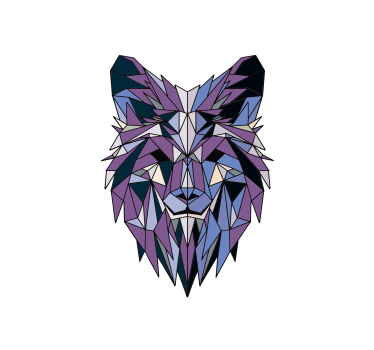 Store enrouleur salon loup géométrique - TenStickers