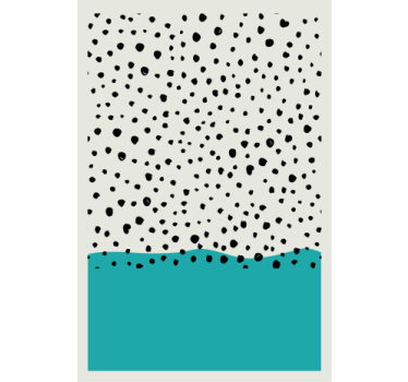 Store enrouleur salon peinture bleue abstraite - TenStickers