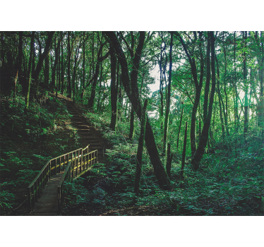 Store enrouleur salon paysage d'arbres verts - TenStickers