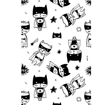 Store enrouleur chambre enfant croquis super-héros  - TenStickers