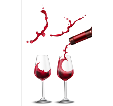 Stores enrouleur cuisine amusants Verres de vin - TenStickers