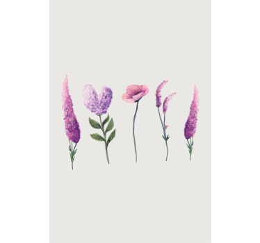 Stores avec fleurs Dessins de fleurs violettes - TenStickers