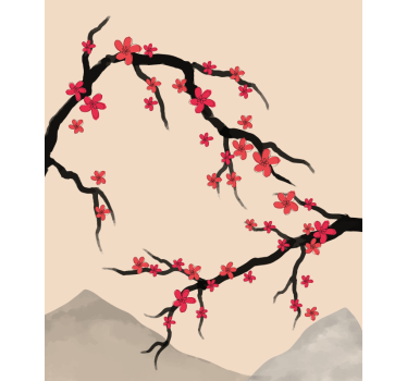 Store enrouleur chambre ado branches de sakura - TenStickers