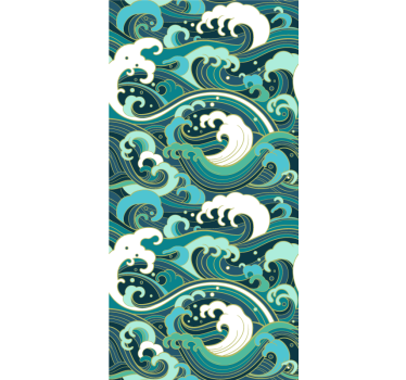 Store enrouleur original vagues art nouveau - TenStickers
