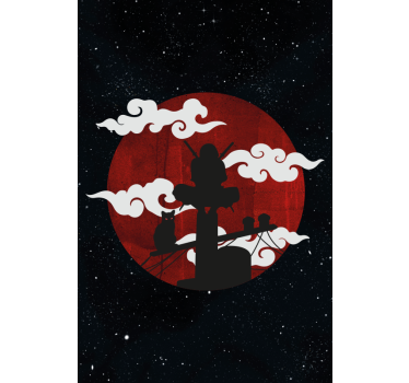 Store enrouleur original scène de silhouette de samouraï - TenStickers