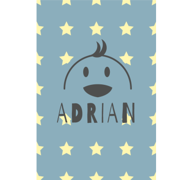 Store enrouleur chambre enfant poulet étoilé avec nom - TenStickers