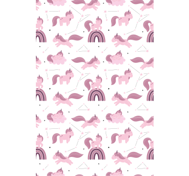 Store enrouleur chambre enfant licornes roses et arches - TenStickers
