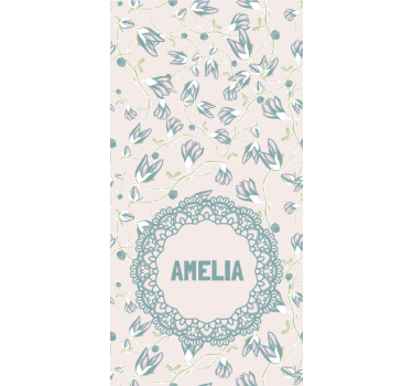 Store enrouleur chambre ado nom avec un délicat motif floral - TenStickers