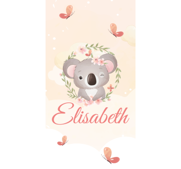 Store enrouleur chambre enfant bébé koala avec nom - TenStickers
