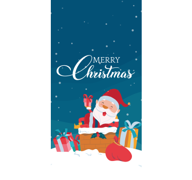 Store enrouleur original le père noël entouré - TenStickers