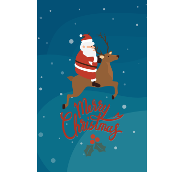 Store enrouleur original père noël chevauchant un renne - TenStickers