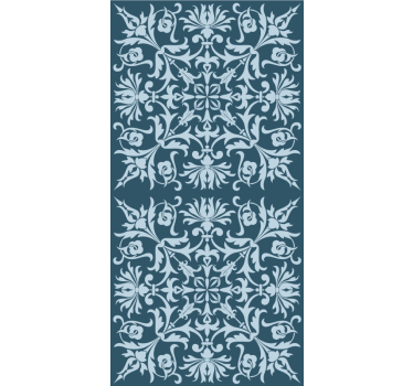 Store enrouleur fleurs motif bleu provincial français - TenStickers