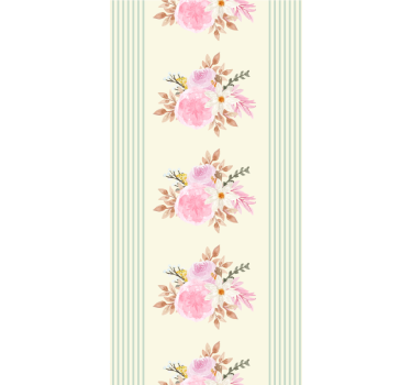 Store enrouleur fleurs motif rayé provincial français - TenStickers