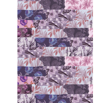 Store motif collage floral tons mauves - TenStickers